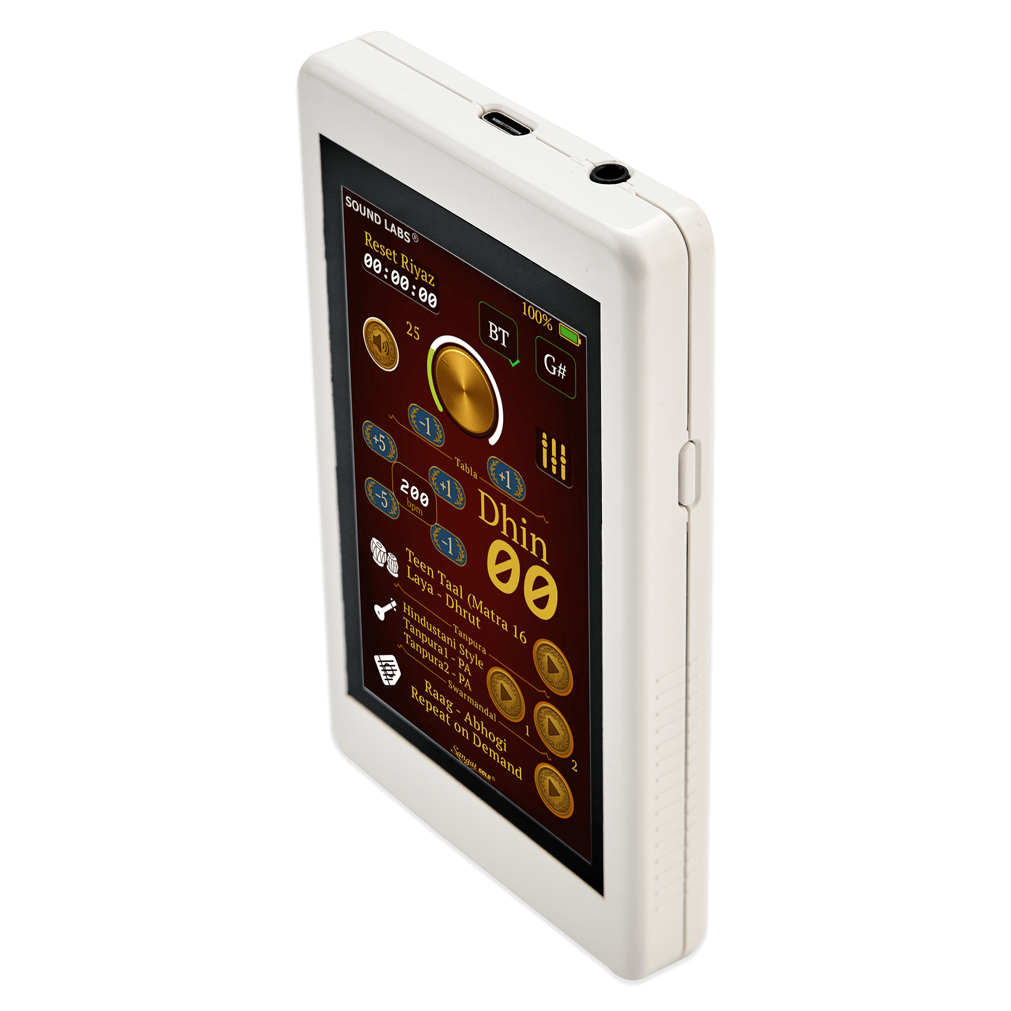 Sangat Gold|Handy Electronic Tabla with Dual Tanpura and Swarmandal