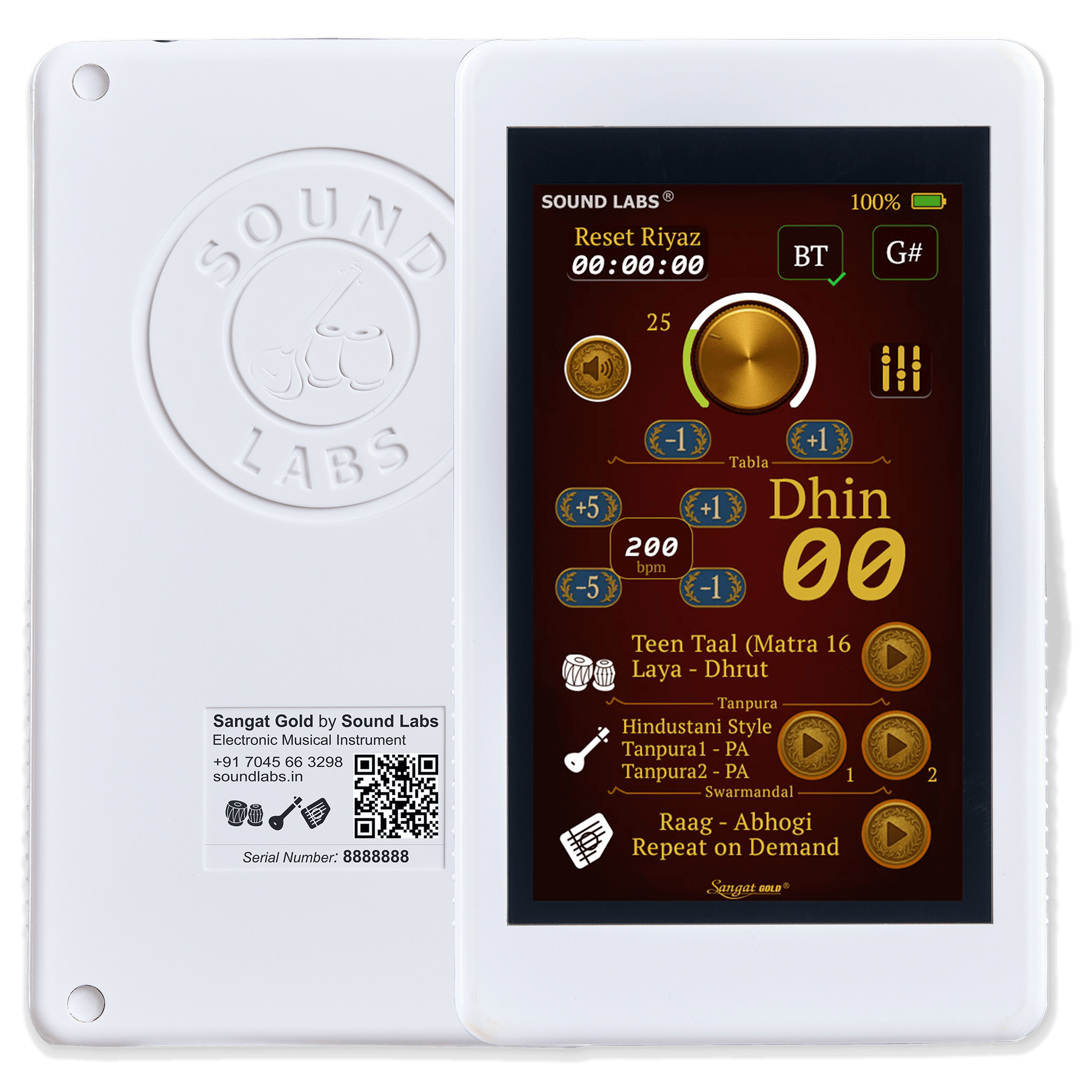Sangat Gold|Handy Electronic Tabla with Dual Tanpura and Swarmandal