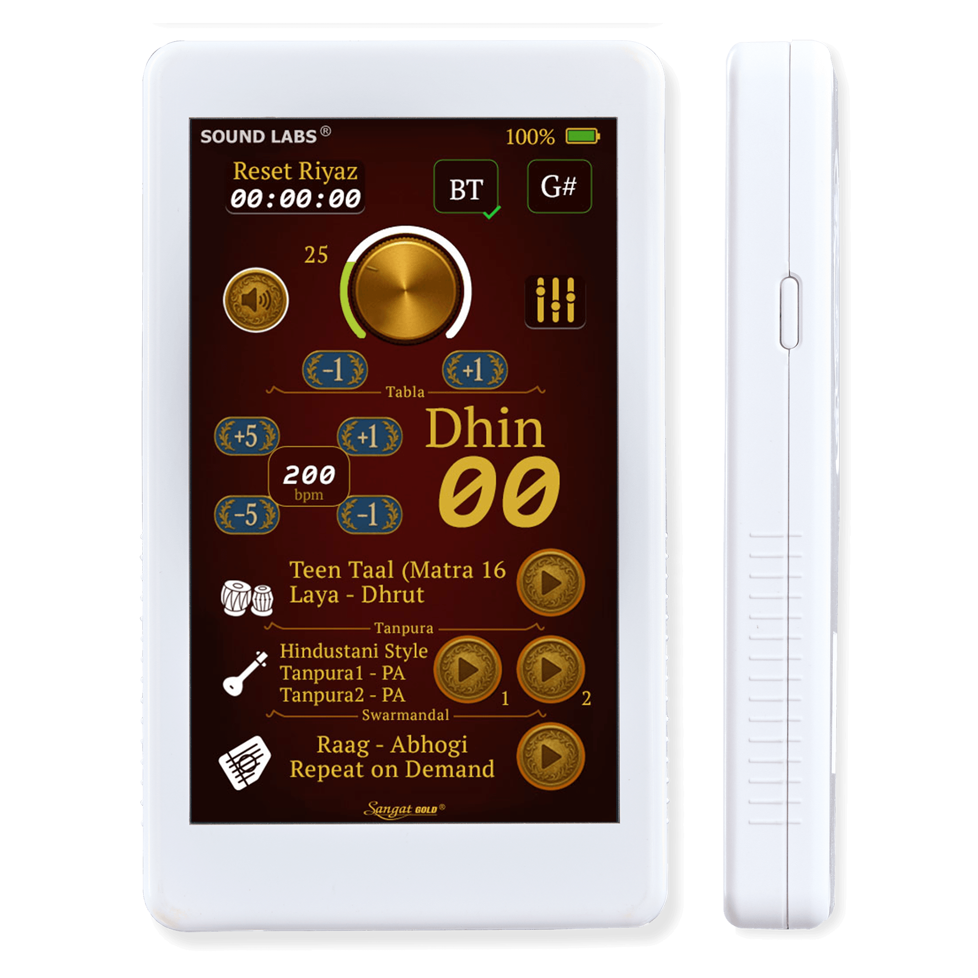 Sangat Gold|Handy Electronic Tabla with Dual Tanpura and Swarmandal