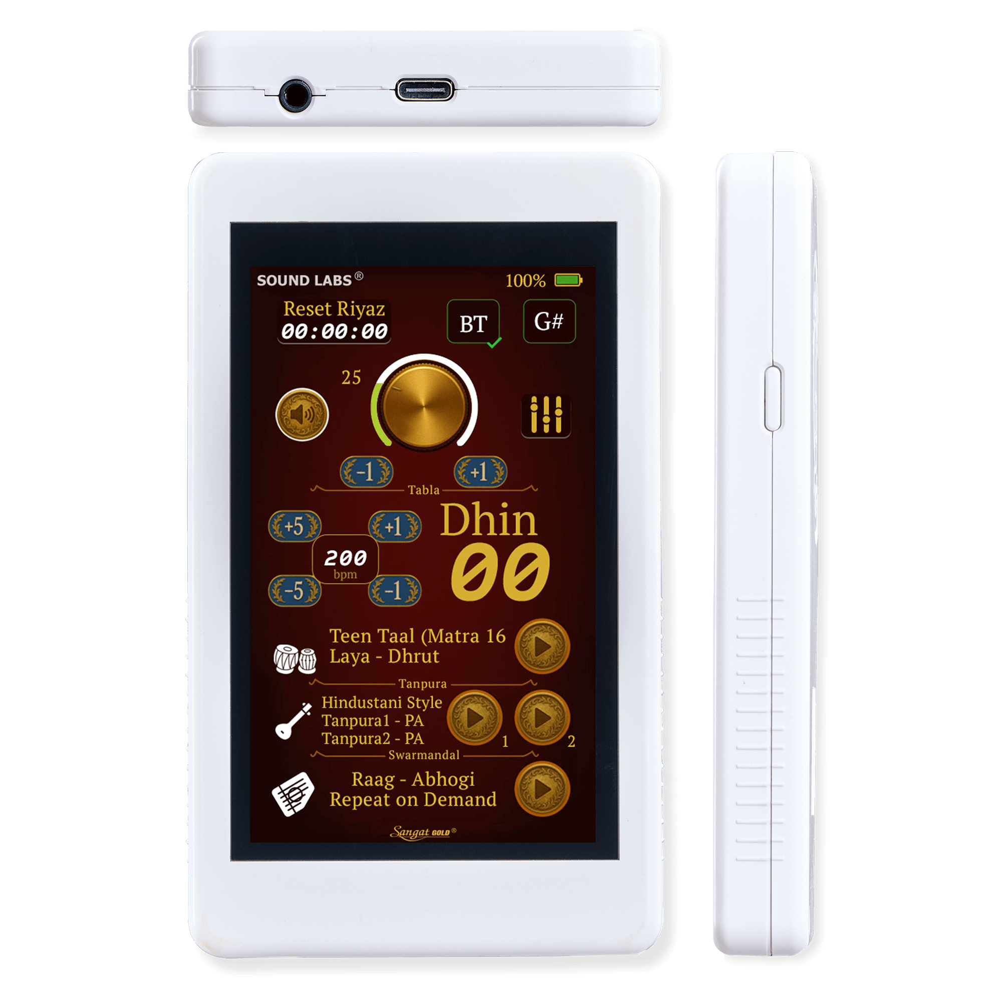 Sangat Gold|Handy Electronic Tabla with Dual Tanpura and Swarmandal