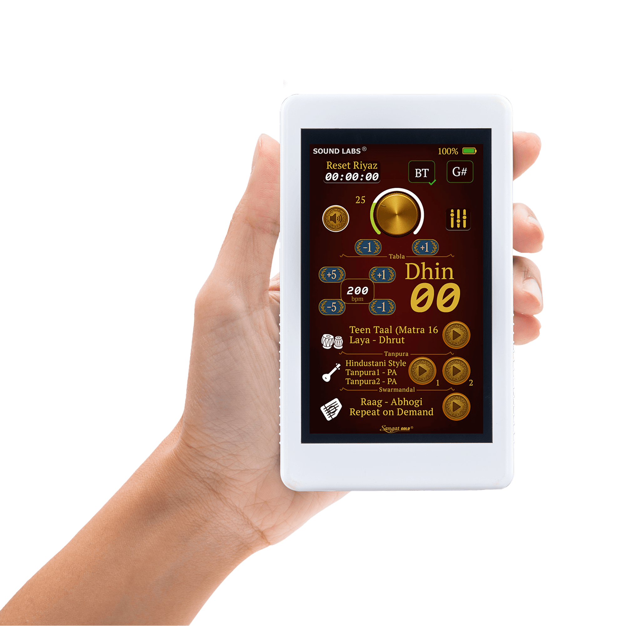 Sangat Gold|Handy Electronic Tabla with Dual Tanpura and Swarmandal